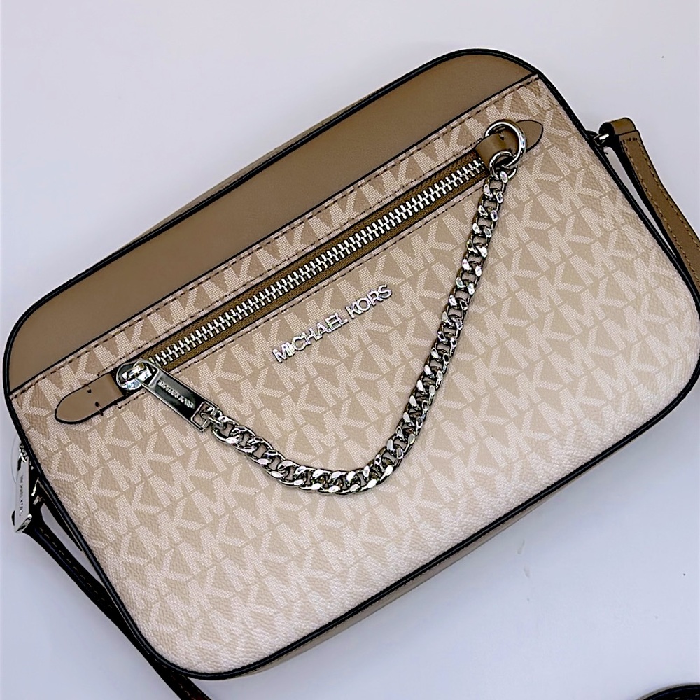 Michael Kors Jet Set Large Ombré Signature Logo East West Crossbody Body Husk - Picture 10 of 14